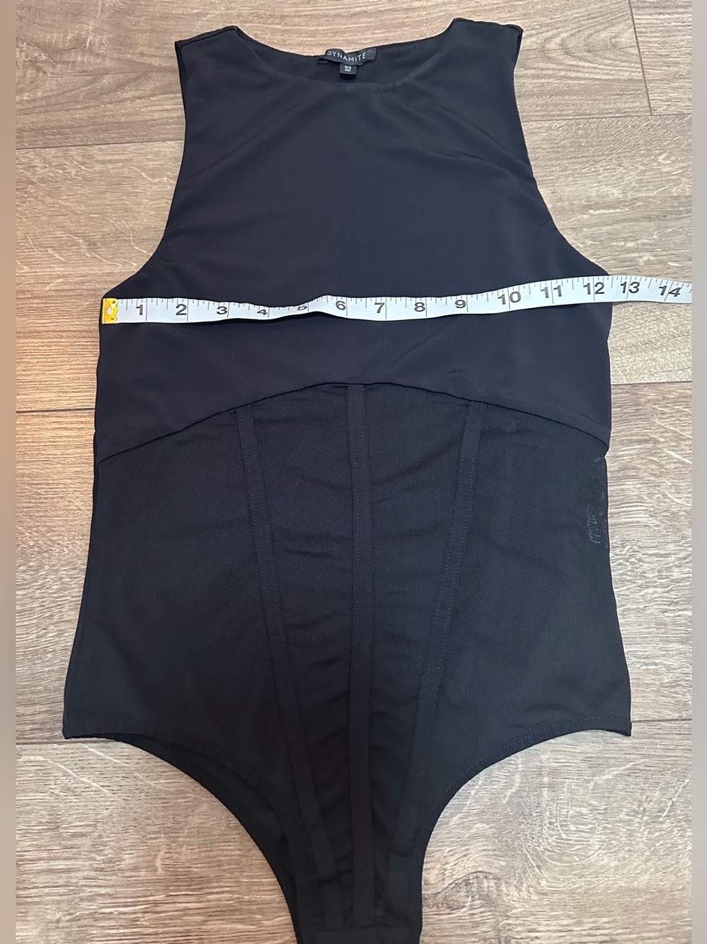 Dynamite Black Sleeveless Mesh Corset Bodysuit Size Small - Picture 5 of 9
